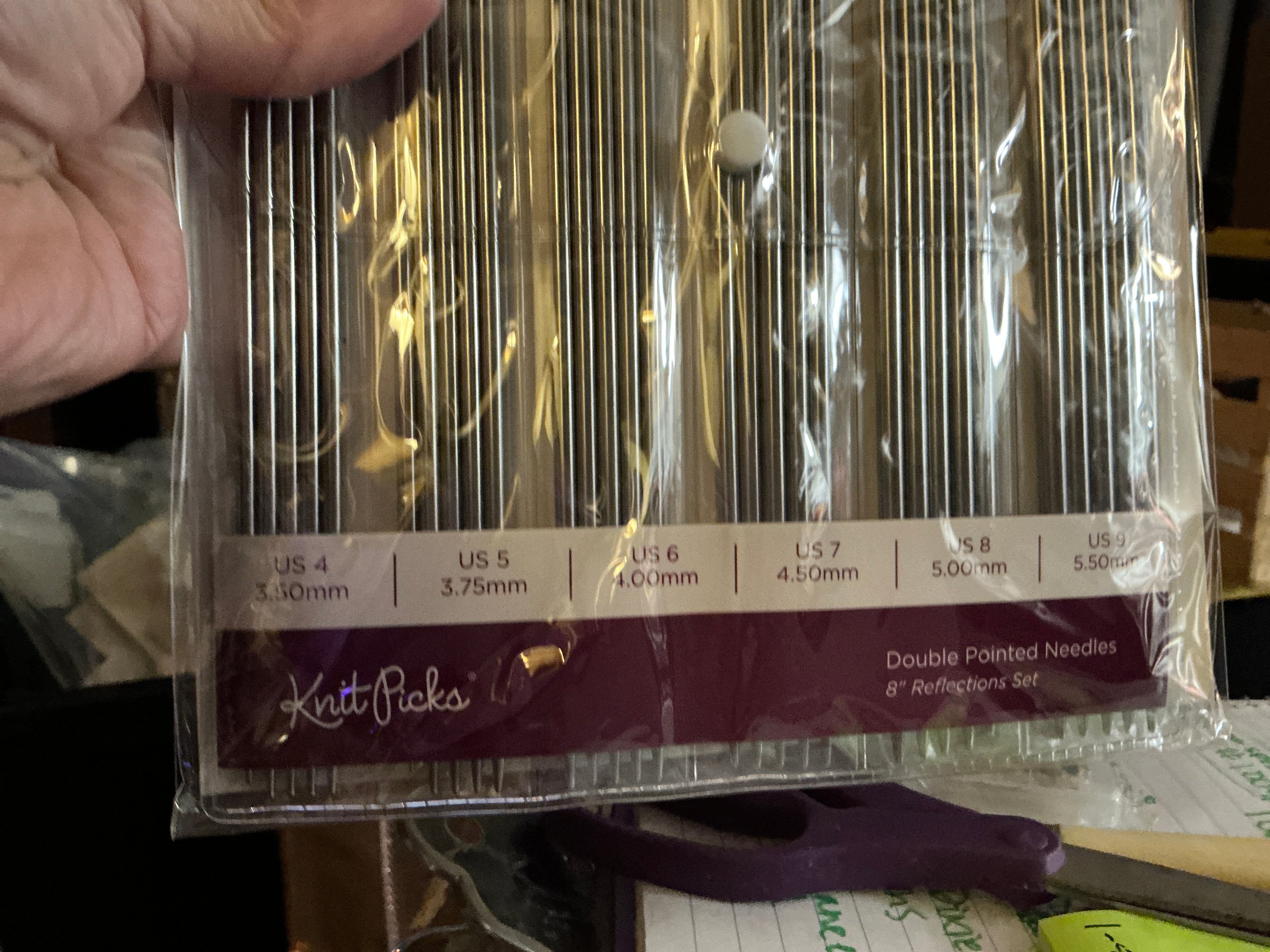 8” Reflections Set DPNs - KnitPicks US 4-9 Aluminum