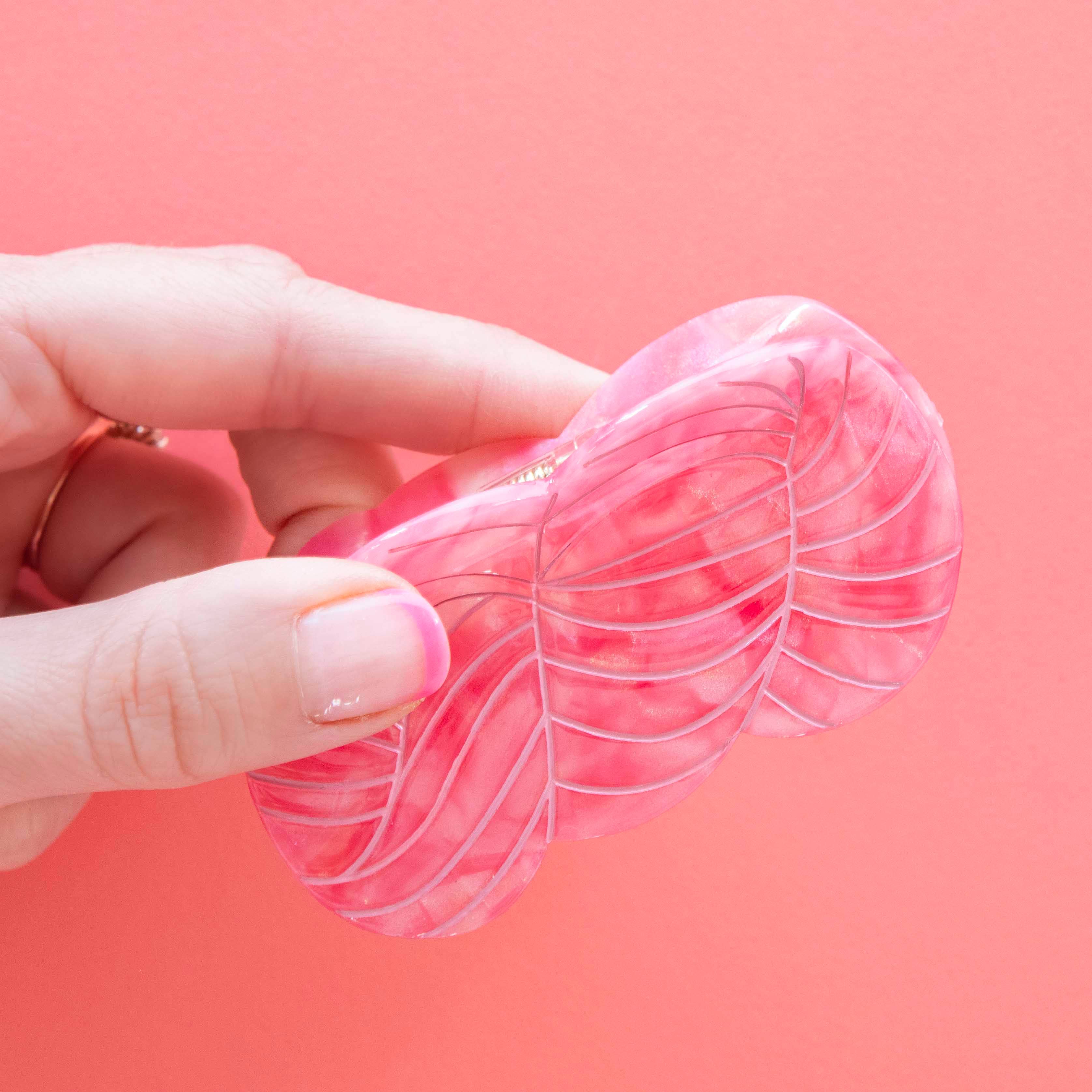 Pink Yarn Skein Hair Claw Clip