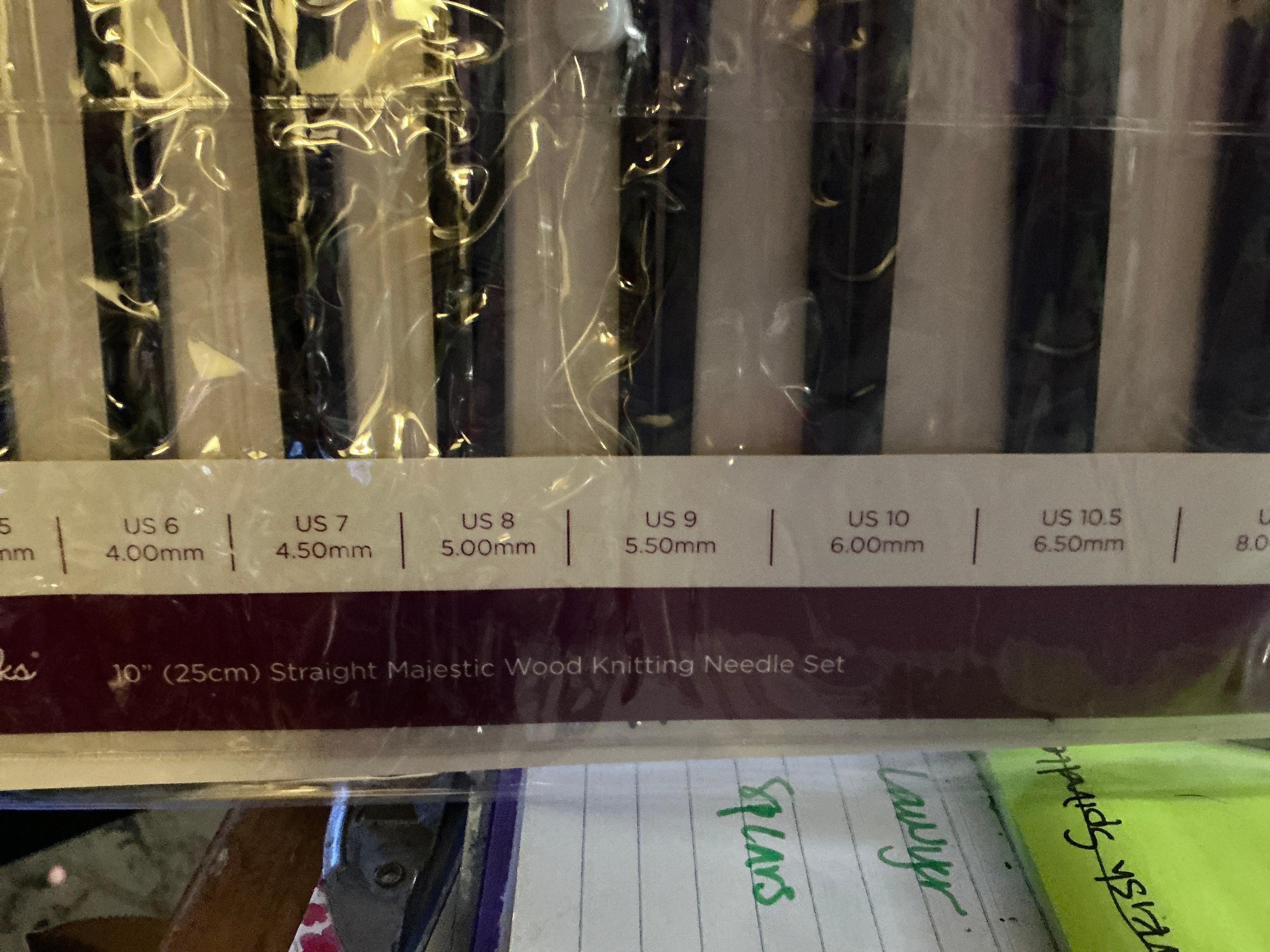 10” Straight Majestic Wood Knitting Needle Set