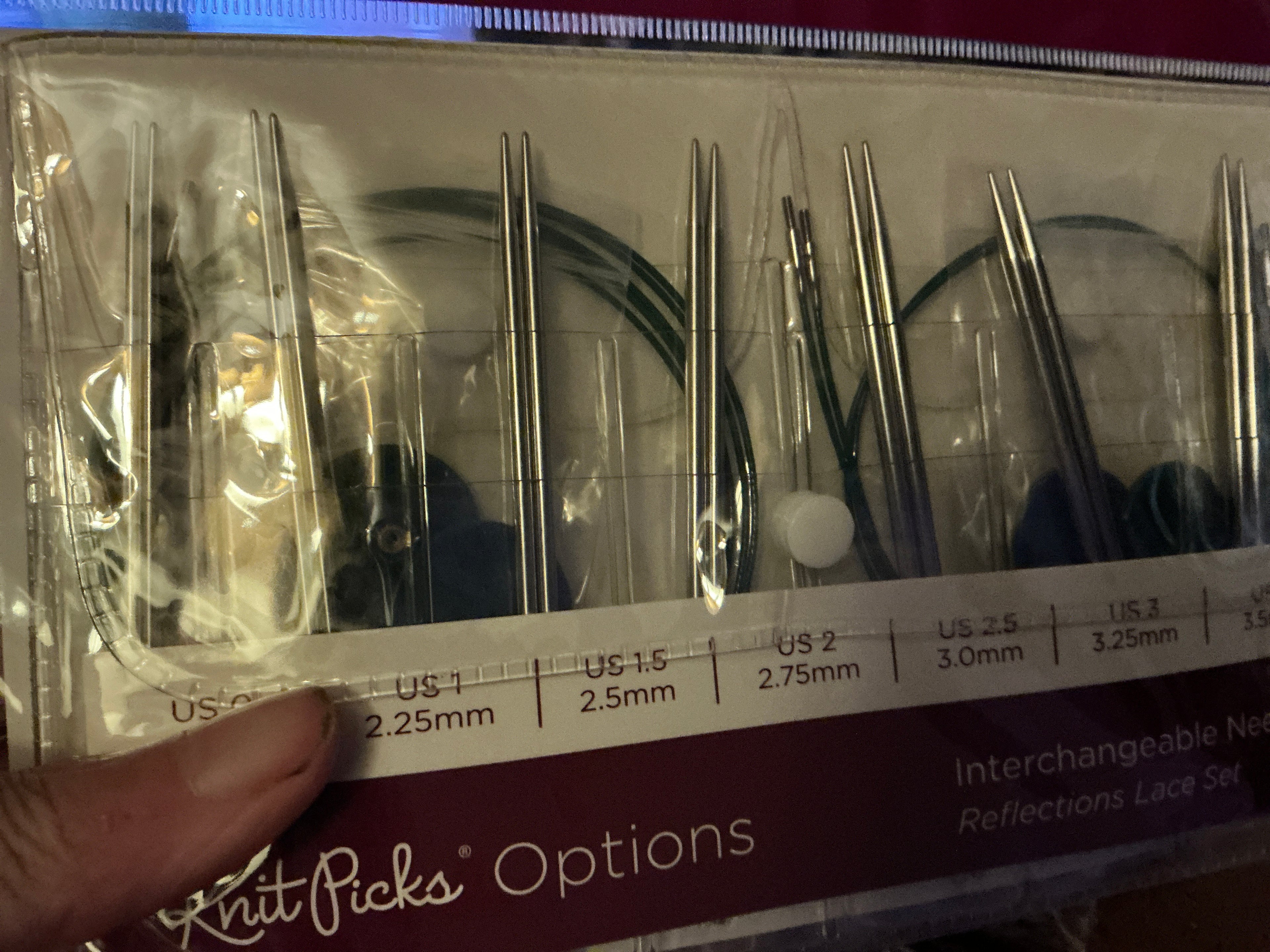Interchangeable Needles Reflections Lace Set - KnitPicks sz 0-4