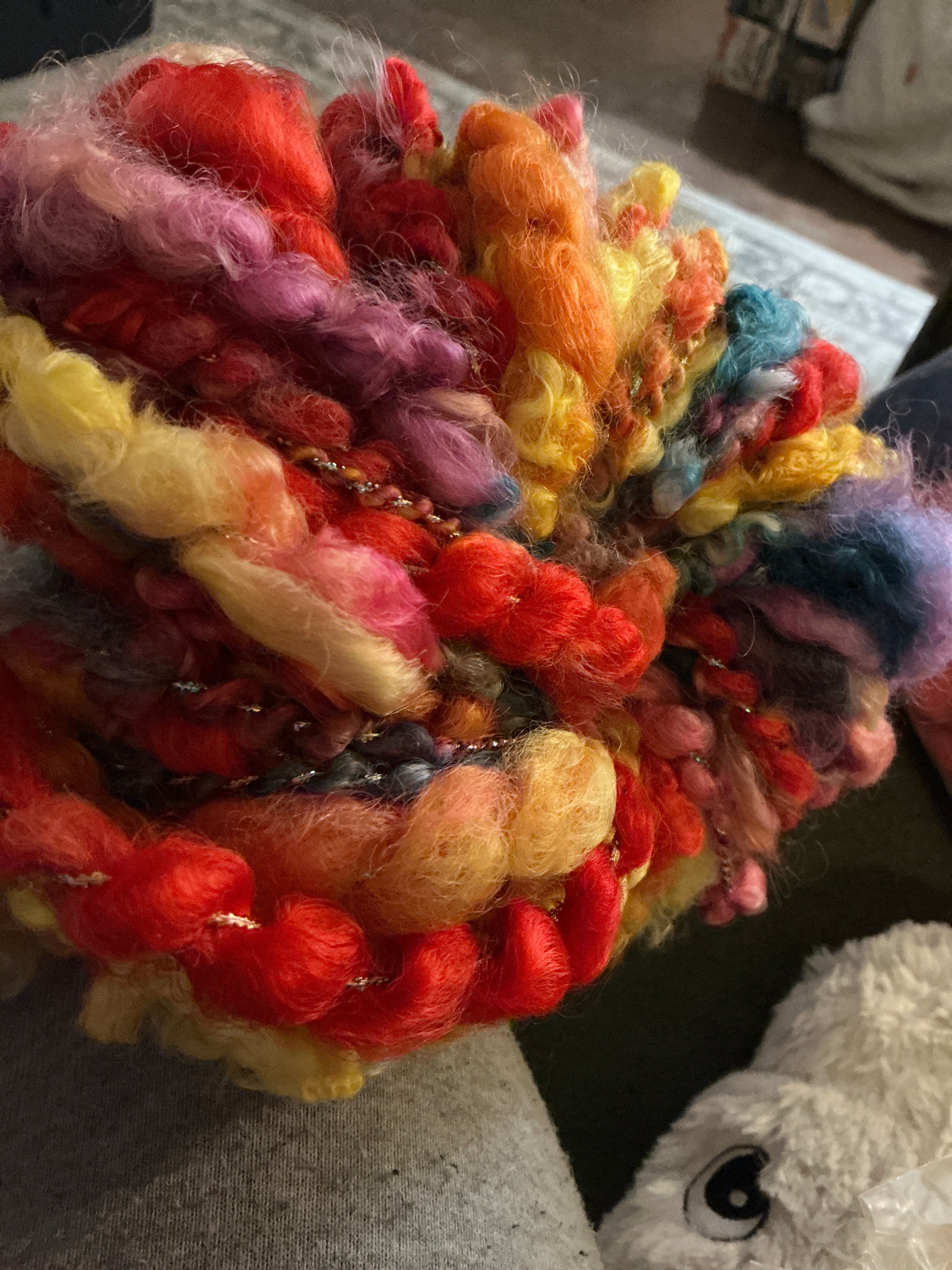Art Yarn Handspun Rainbow Golden