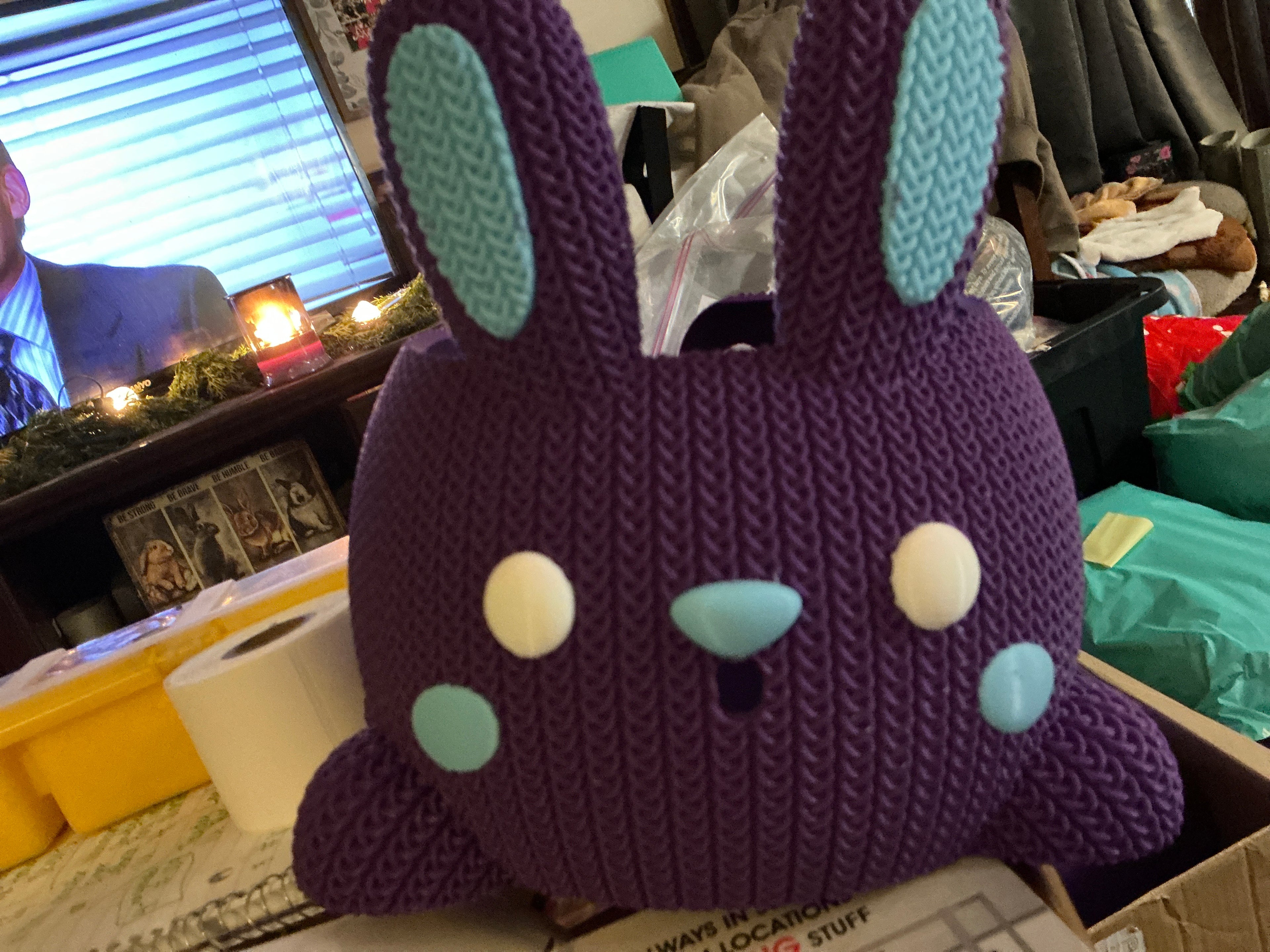 Rabbit Bunny Yarn Bowl - Purple