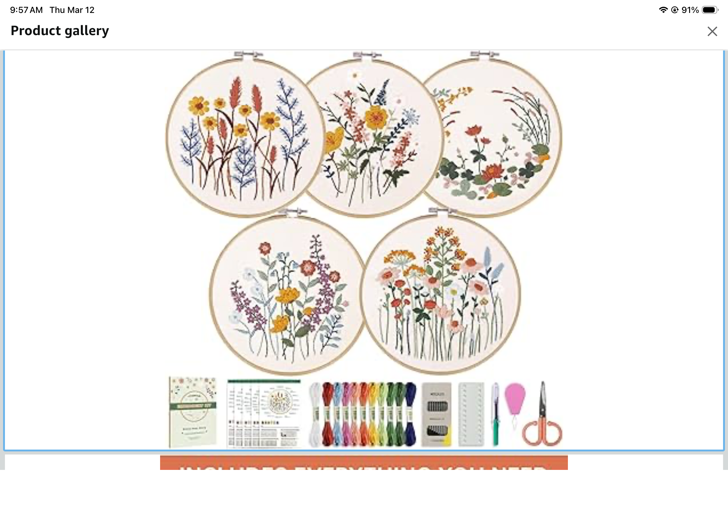 Cyanfour Flower 4 pack Embroidery Kit