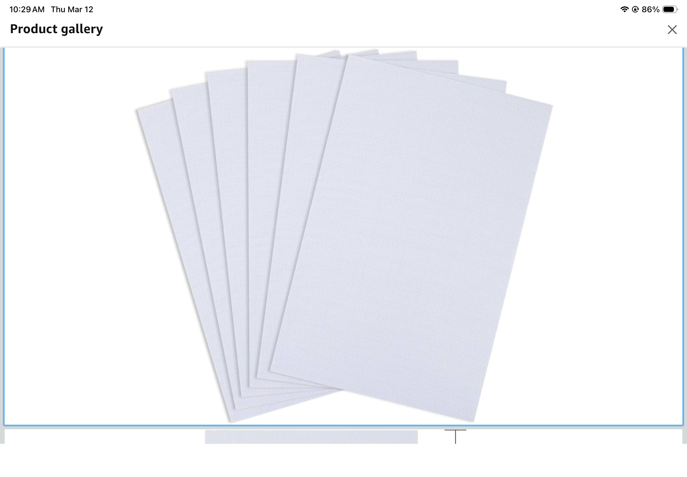 6pc Aida Cloth White for Cross Stitch