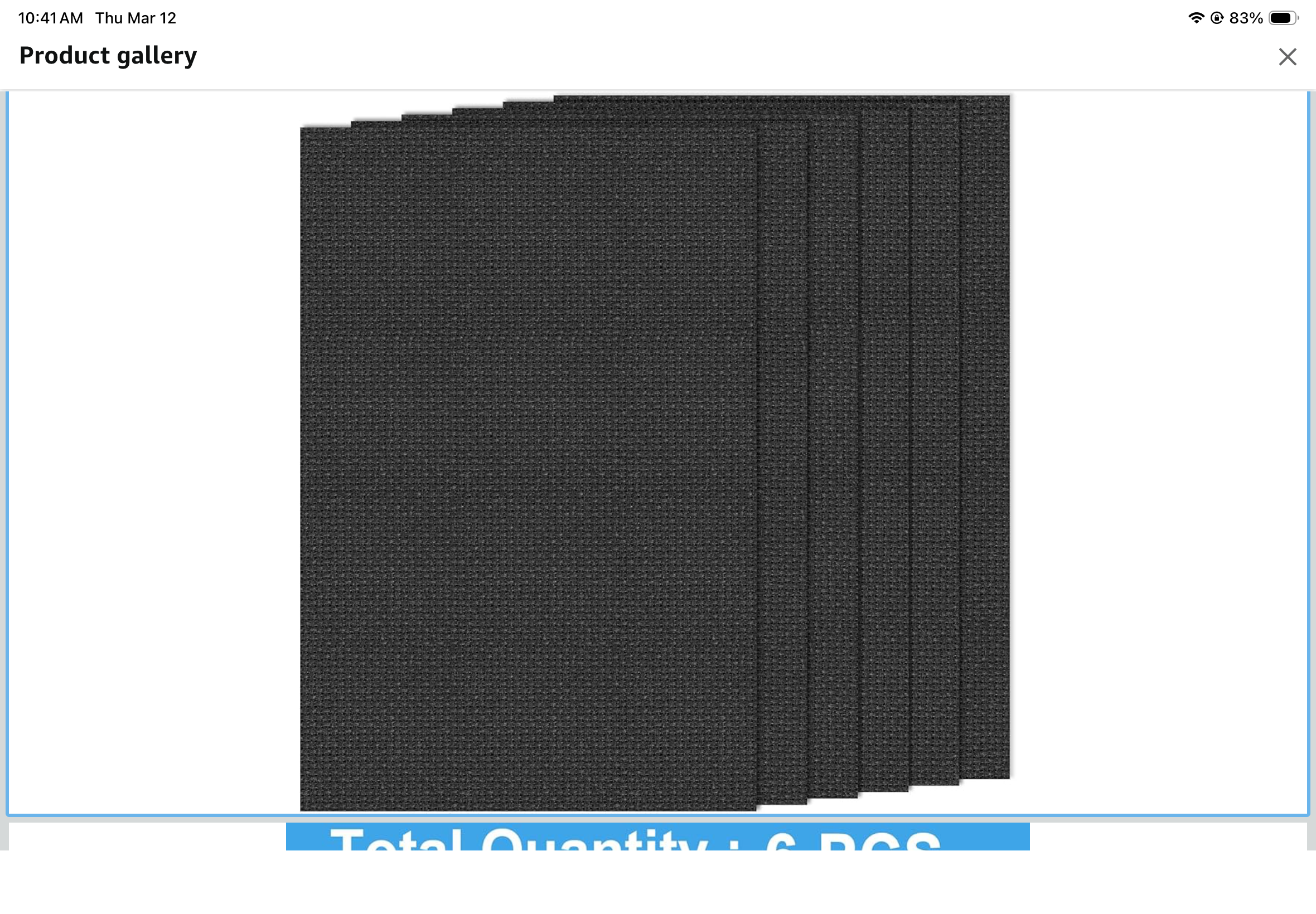 6pc Aida Cloth Black for Cross Stitch