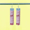 Measuring Tape Earrings - Light Pink