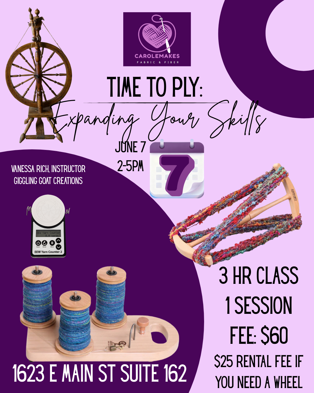 Time to Ply: Expanding Your Skills Spinning Class - June 7th